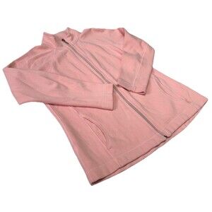 Tommy Bahama Aruba Womens Large Full Zip Jacket Pink Coral Cotton Blend